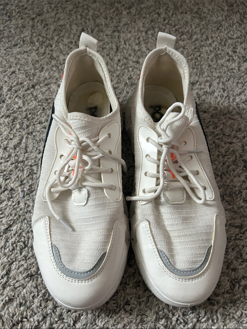 Pony white/orange PP1 Mars Low-Top Lace-Up Sneakers with Gray Accents (Men’s)